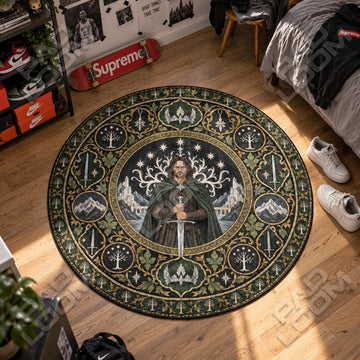 Aragorn Anduril Round Rug - Lord of the Rings Chair Mat