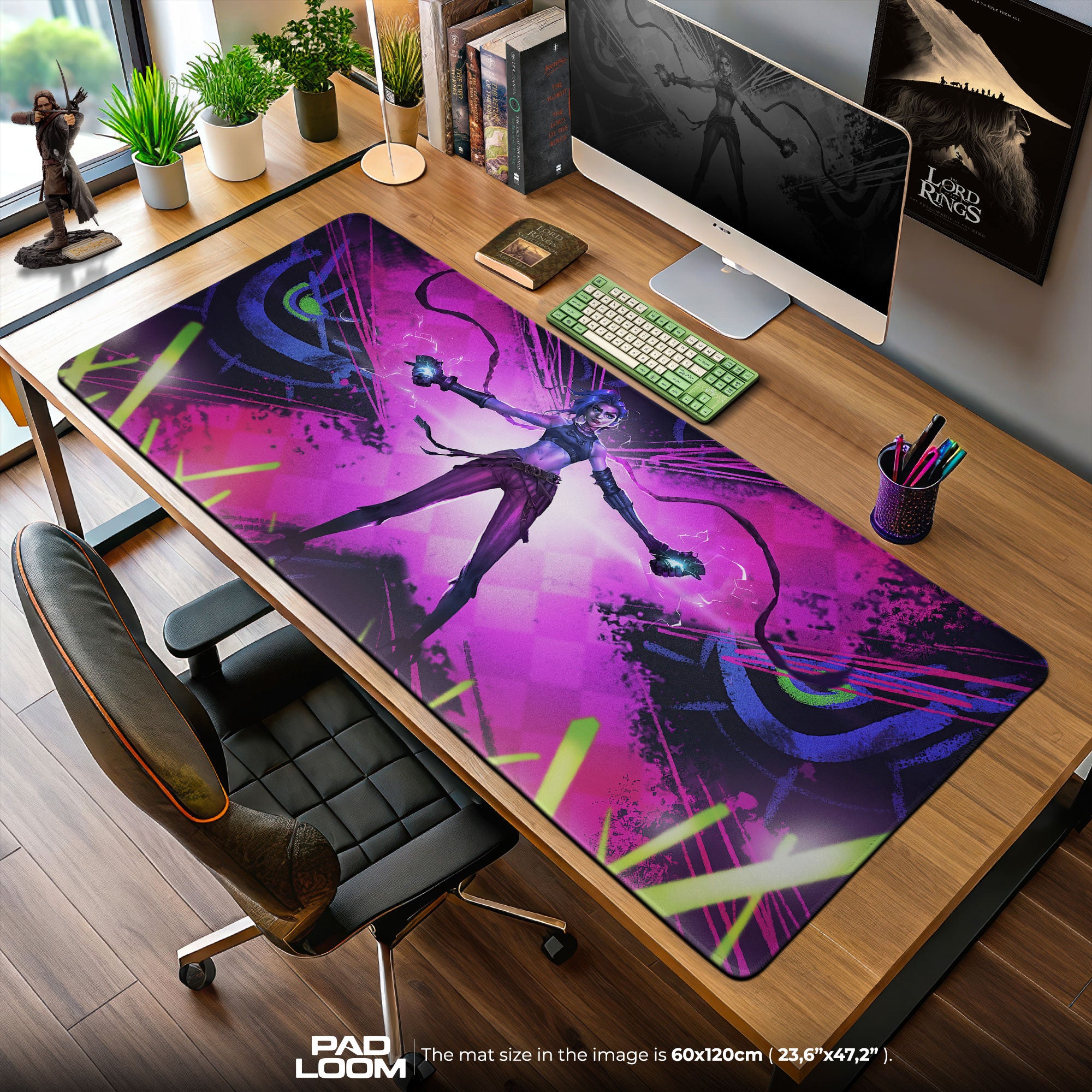 Arcane Jinx Neon Chaos Mouse Pad, League Gaming Desk Mat