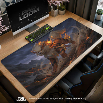 Arcanine Feuriger Ansturm Mauspad - Pokémon Schreibtischunterlage