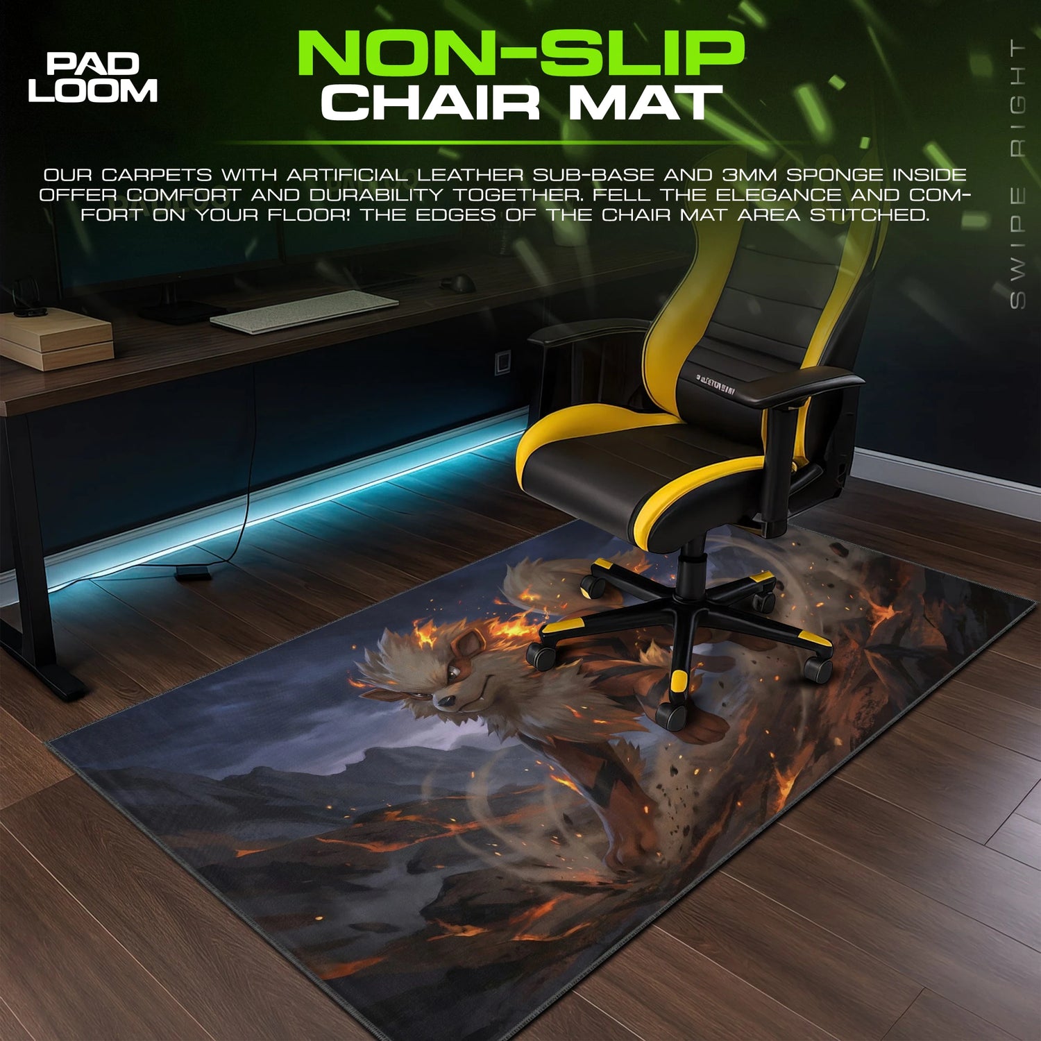 Arcanine Blazing Charge Mouse Pad - Pokémon Desk Mat