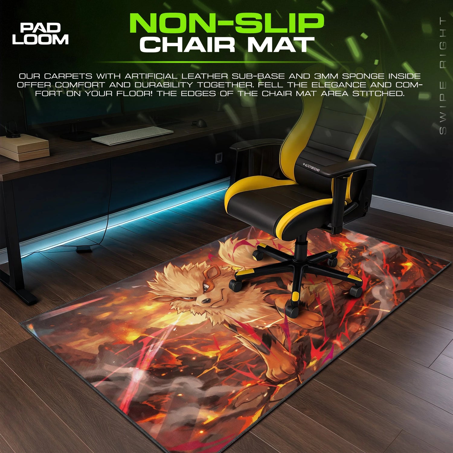 Arcanine Ember Blitz Mouse Pad - Pokémon Desk Mat