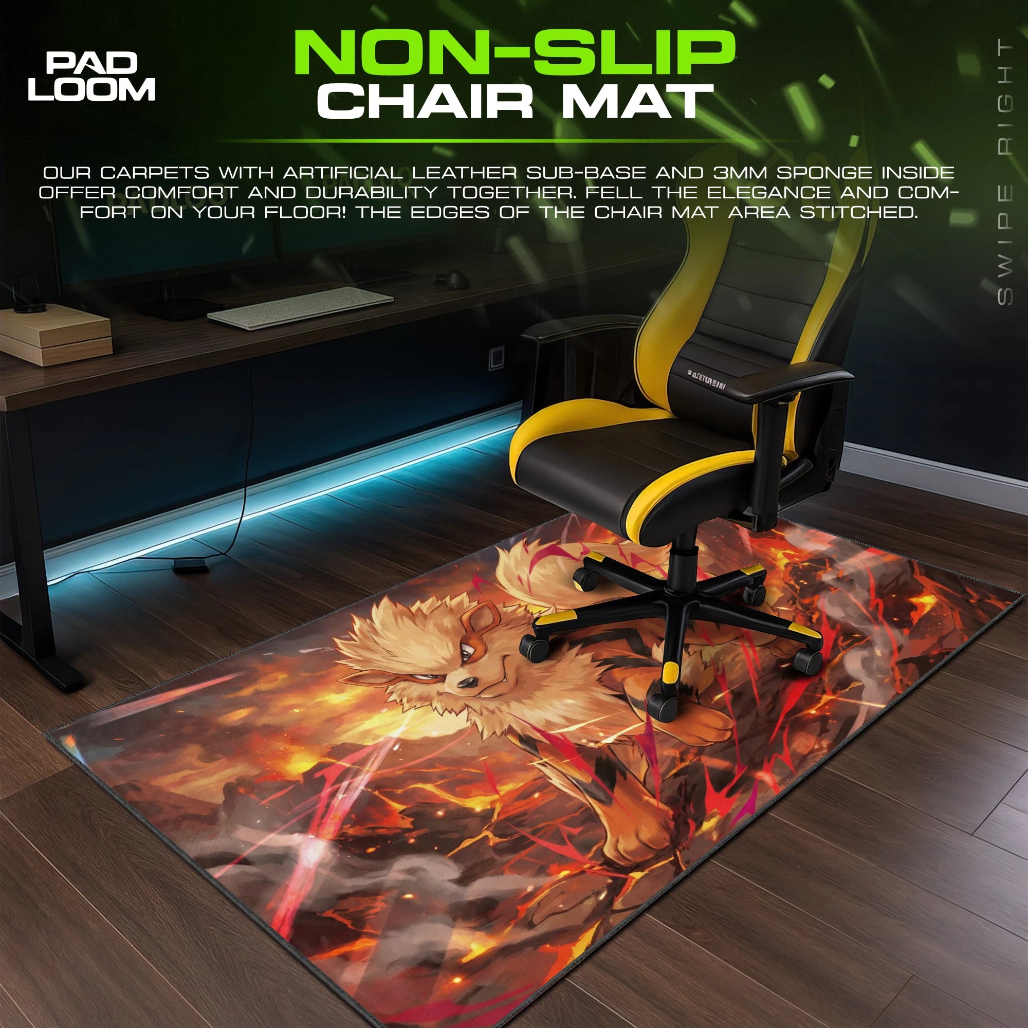 Arcanine Ember Blitz Mouse Pad - Pokémon Desk Mat