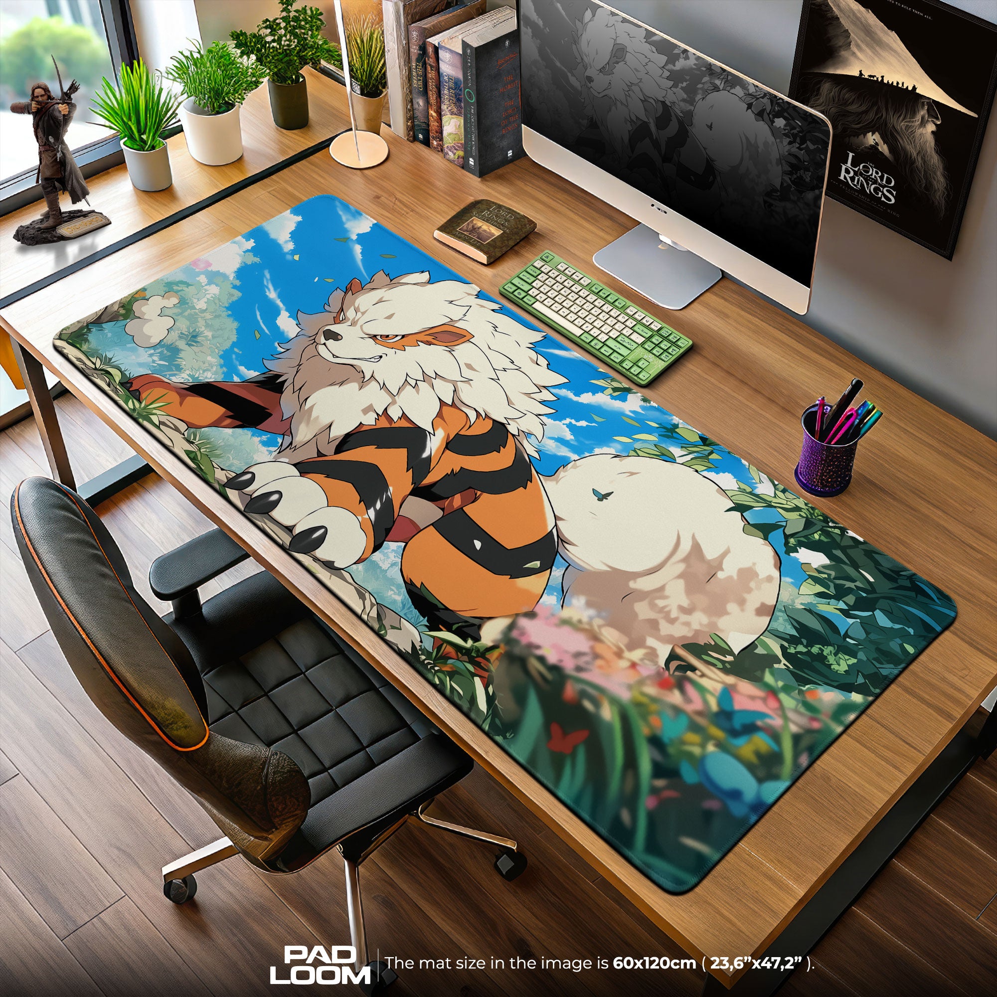 Arcanine Noble Flame Mouse Pad, Pokémon Legendary Fire Gaming Desk Mat