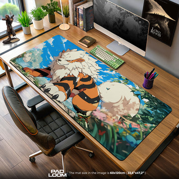 Arcanine Noble Flame Mouse Pad, Pokémon Legendary Fire Gaming Desk Mat