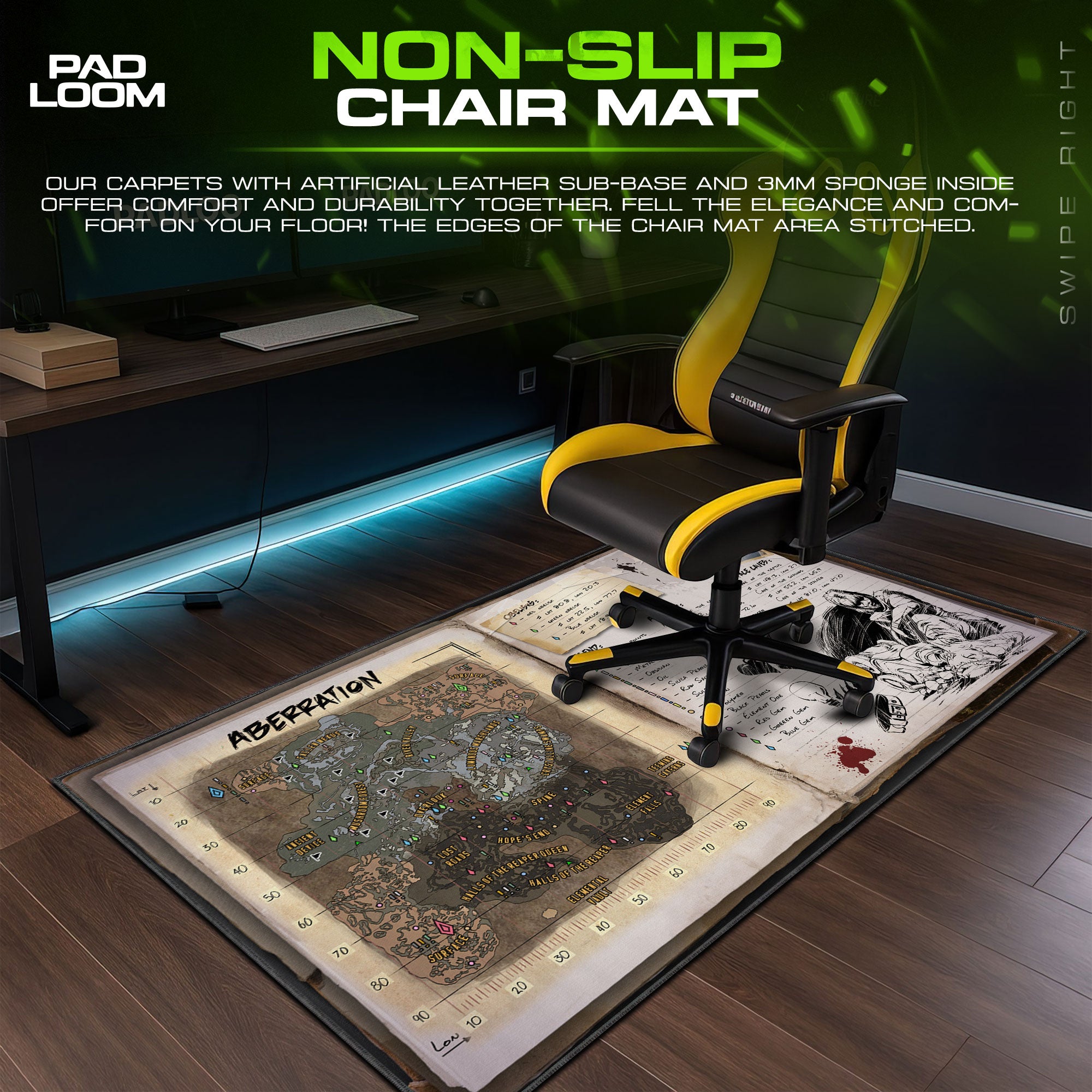 ARK Aberration Map Mouse Pad, Explorer Notes Gaming Desk Mat