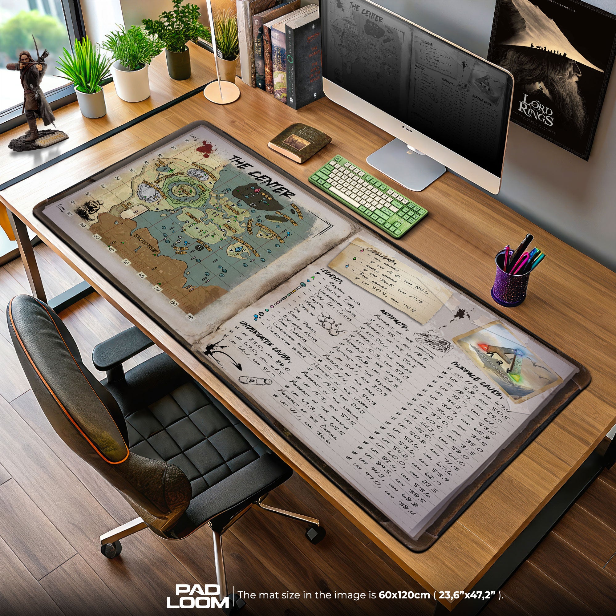 ARK Center Map Mouse Pad, Explorer Gaming Desk Mat