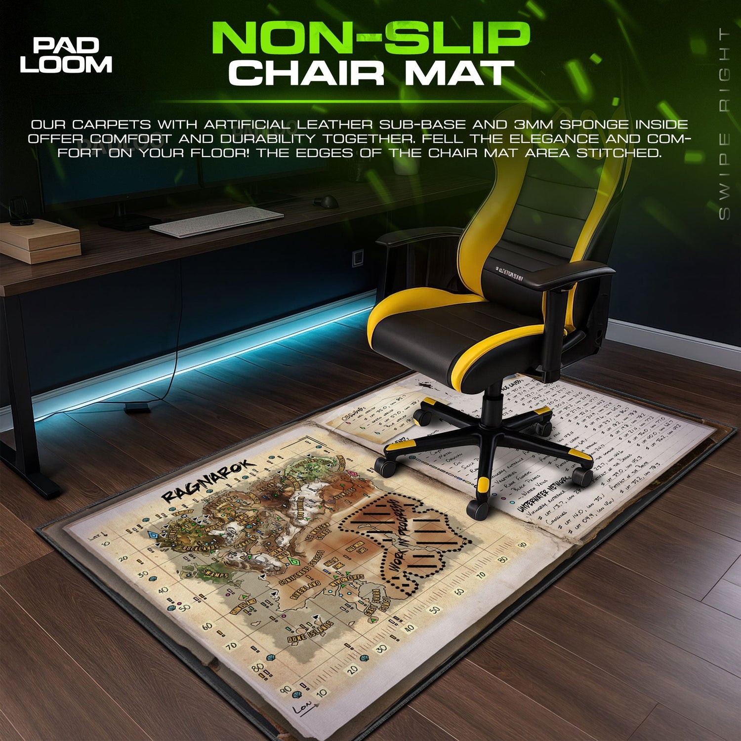 ARK Ragnarok Map Mouse Pad, Explorer Gaming Desk Mat Padloom
