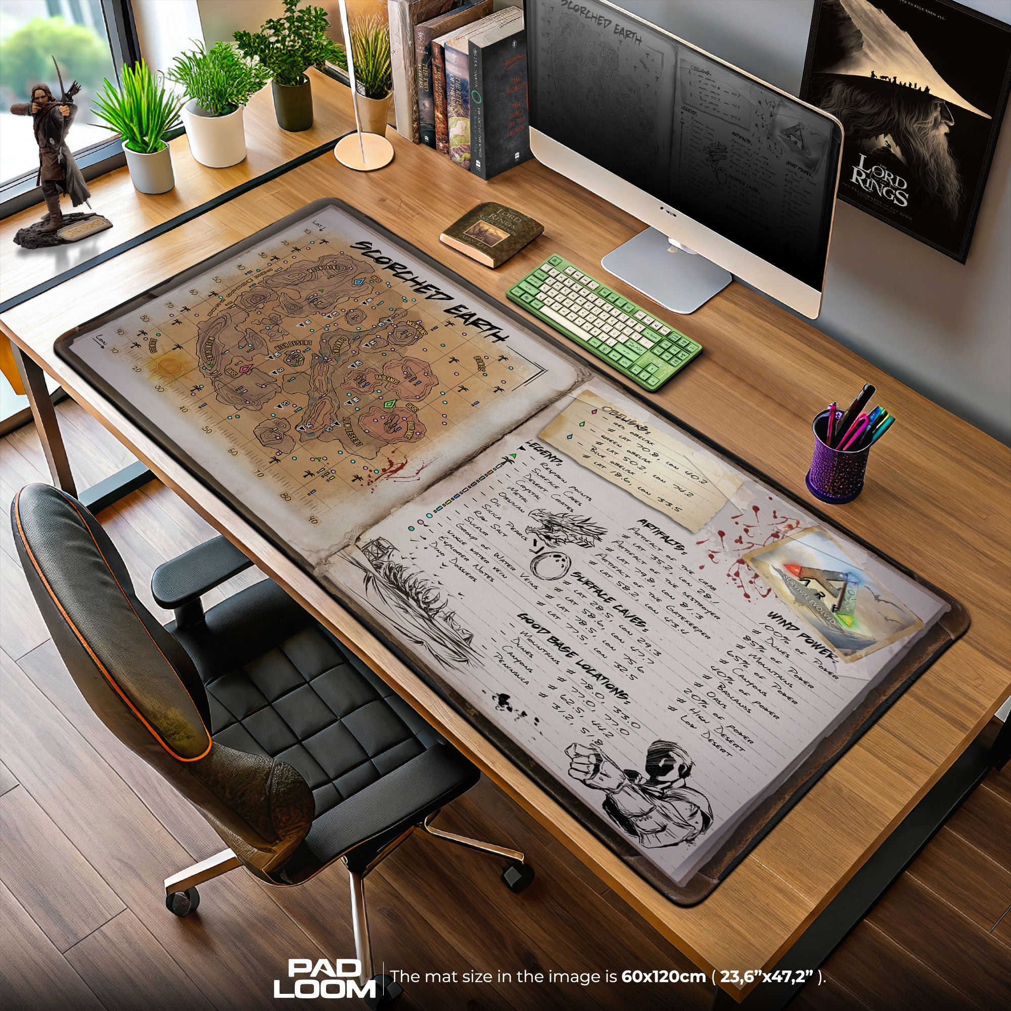ARK Scorched Earth Map Mouse Pad, Survivor Gaming Desk Mat