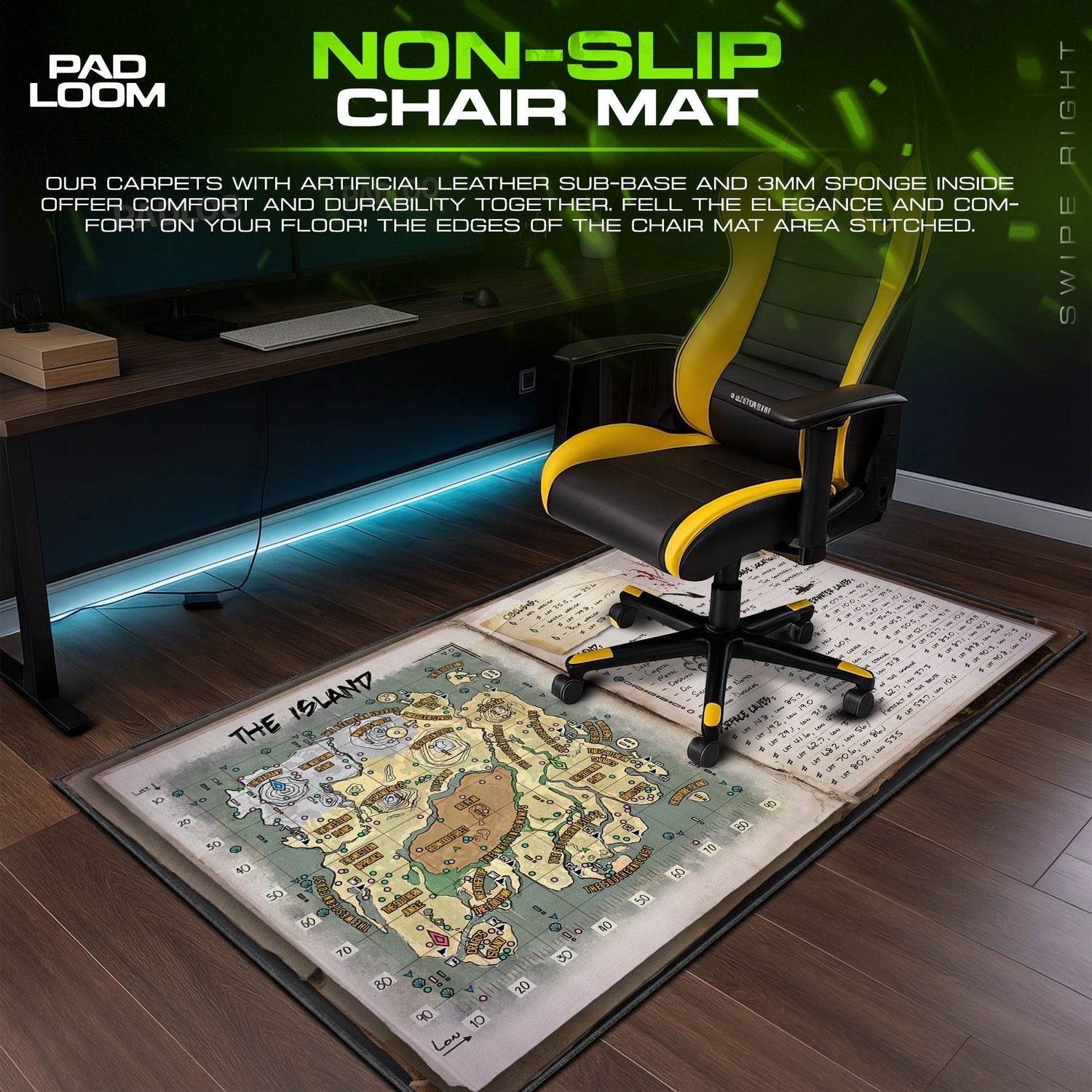 ARK Survival Map Mouse Pad, Explorer Gaming Desk Mat Padloom