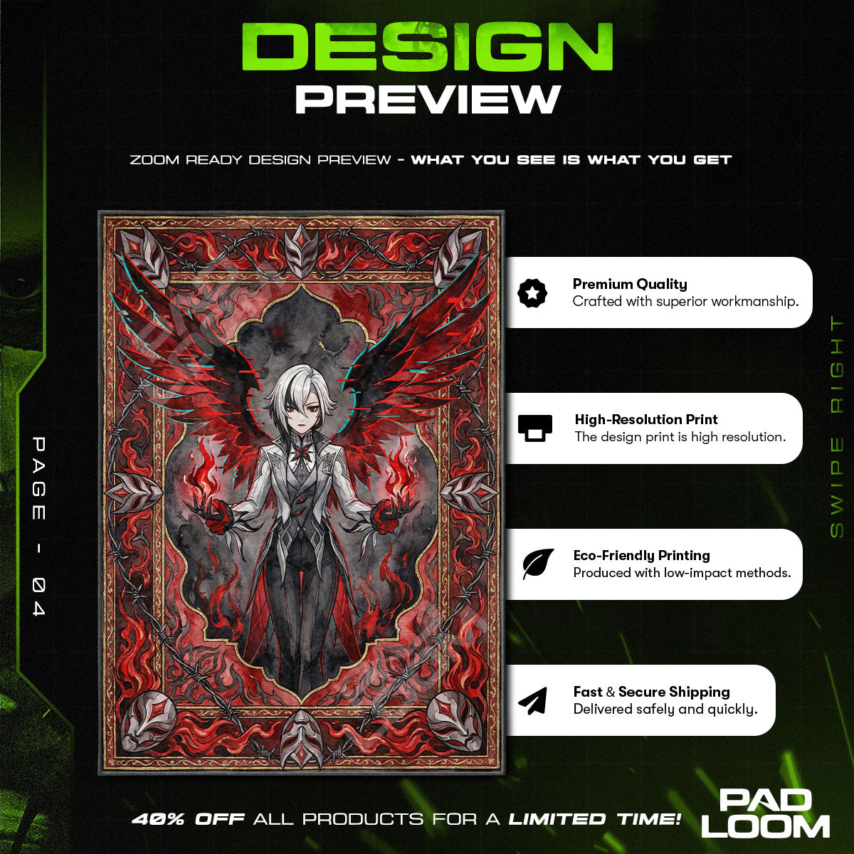 Arlecchino Purpurner Mond Teppich - Genshin Impact Stuhlunterlage