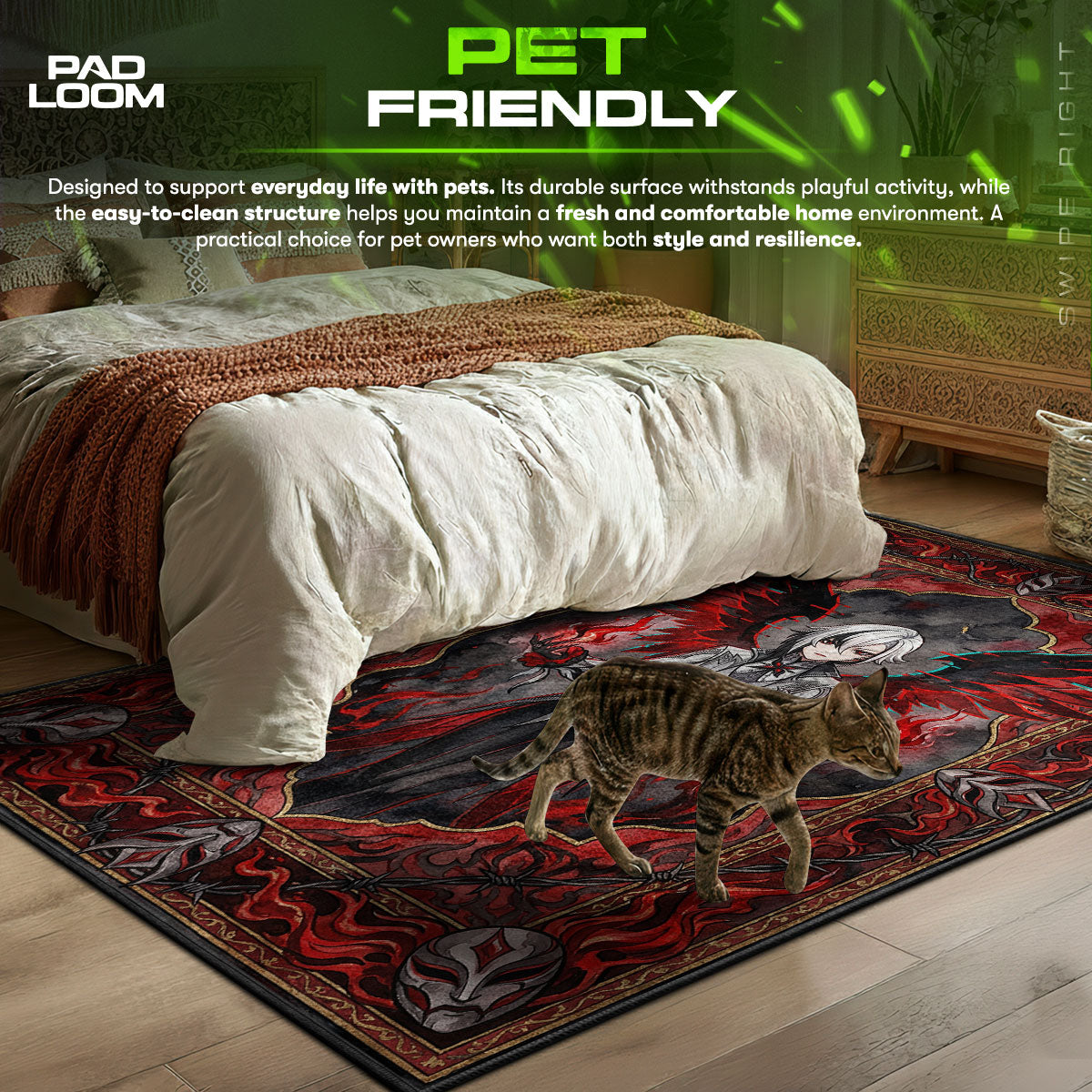 Arlecchino Purpurner Mond Teppich - Genshin Impact Stuhlunterlage