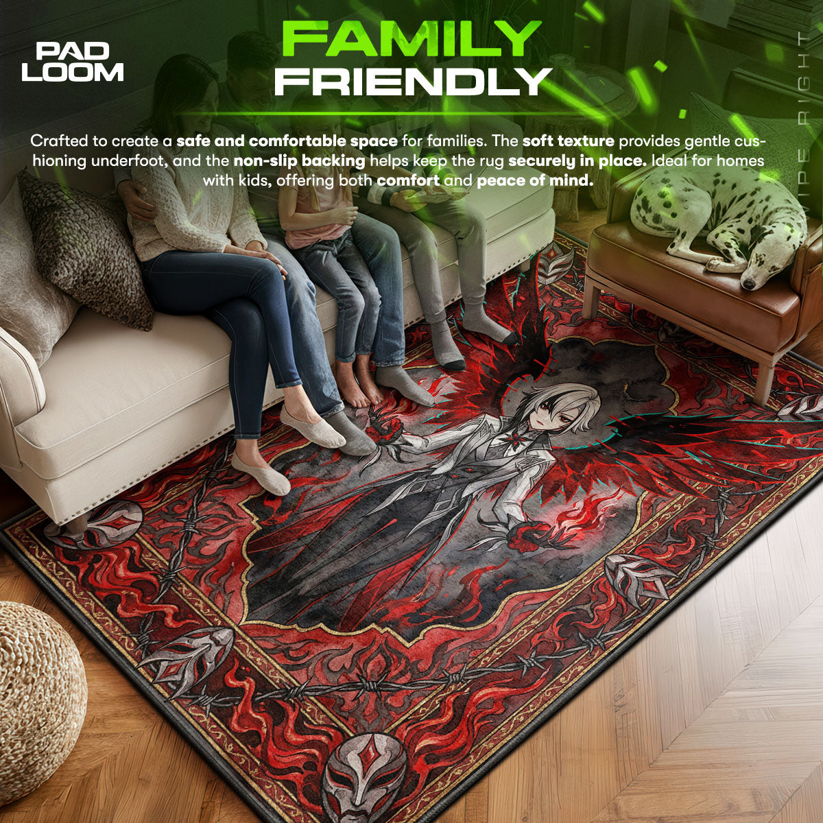 Arlecchino Purpurner Mond Teppich - Genshin Impact Stuhlunterlage