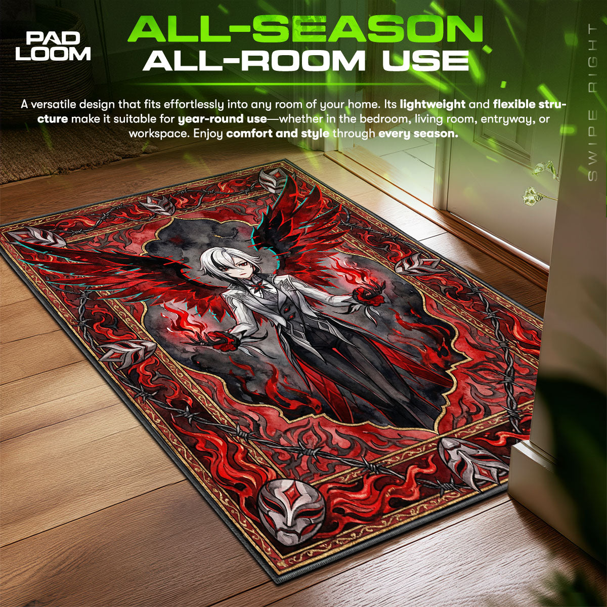 Arlecchino Purpurner Mond Teppich - Genshin Impact Stuhlunterlage