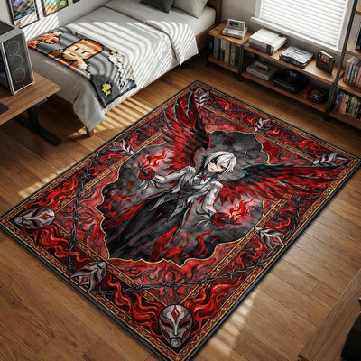 Arlecchino Crimson Moon Rug - Genshin Impact Chair Mat
