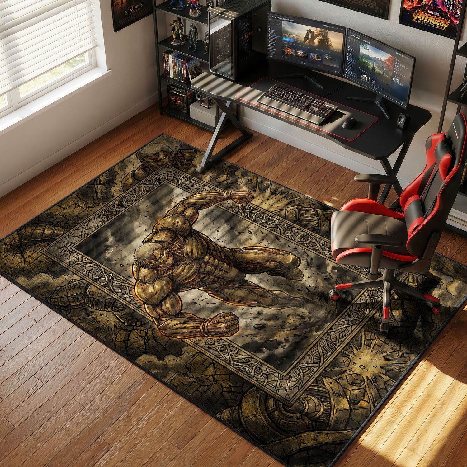 Armored Titan Wall Breach Rug - Attack on Titan Chair Mat