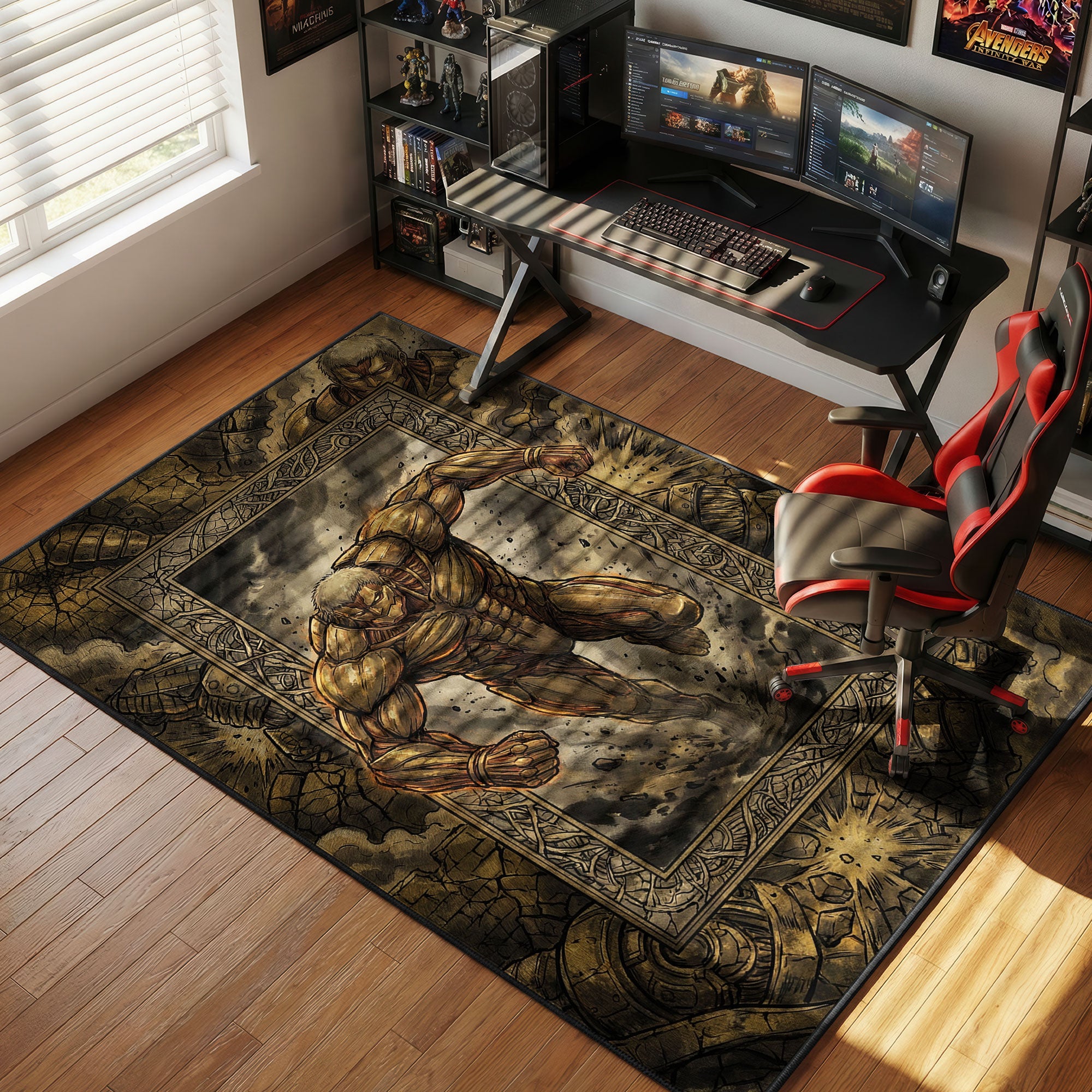 Armored Titan Wall Breach Rug - Attack on Titan Chair Mat
