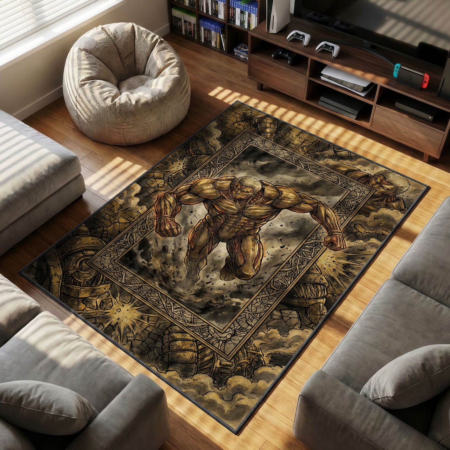 Armored Titan Wall Breach Rug - Attack on Titan Chair Mat