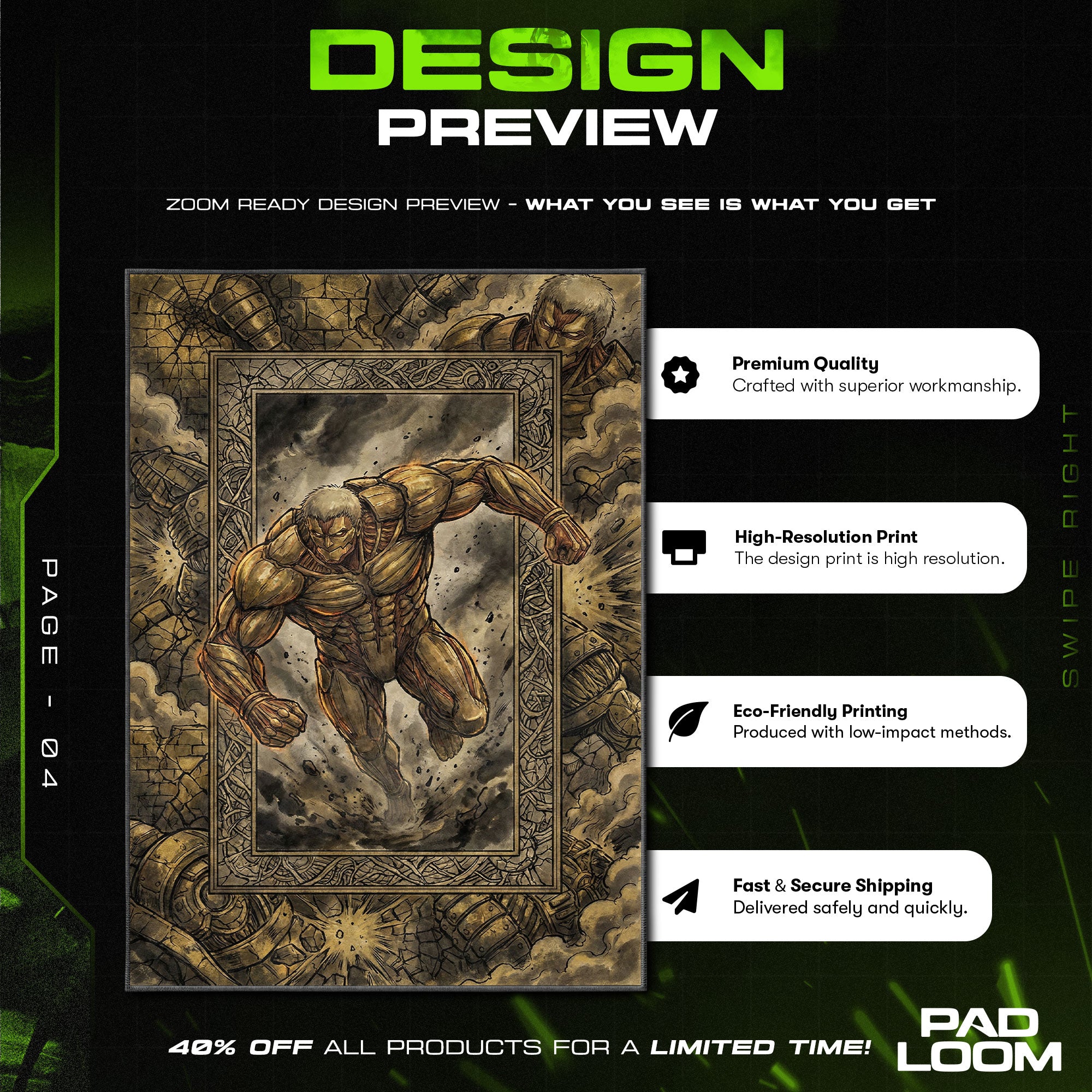 Armored Titan Wall Breach Rug - Attack on Titan Chair Mat