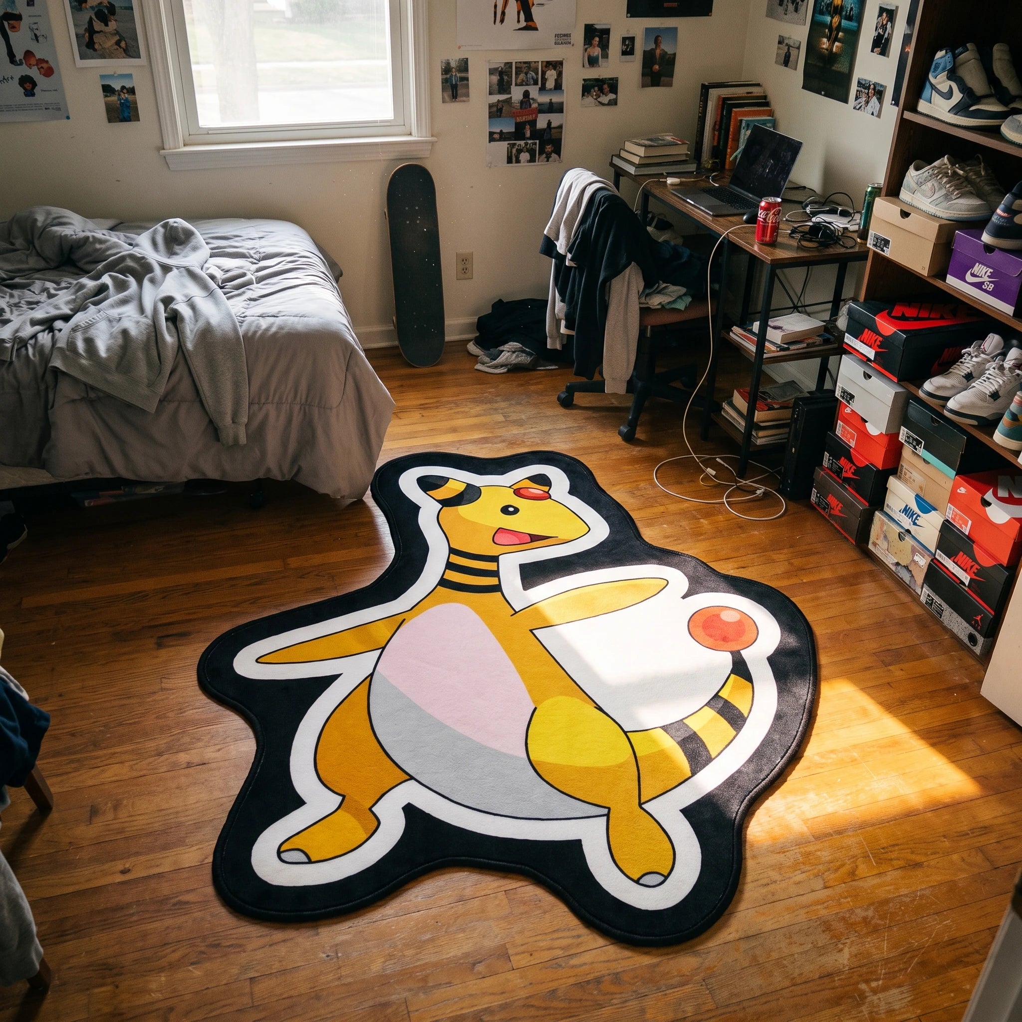 Arms-Out Ampharos Rug - Shaped Anime Area Rug