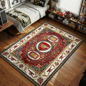 Arsenal Emirates stadium cannons red blue gold hypebeast area rug