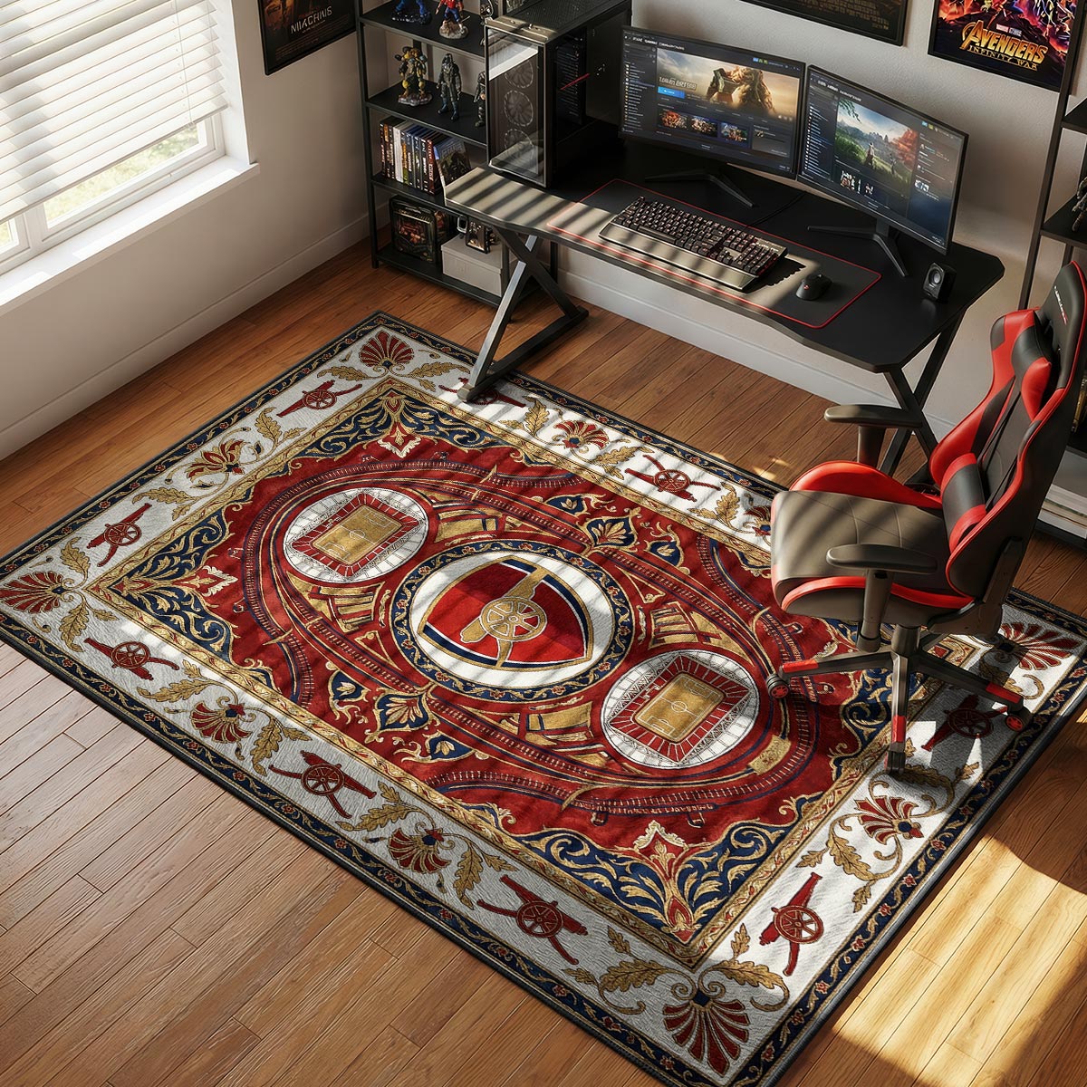 Arsenal Stadium Cannon Football rug — main product view