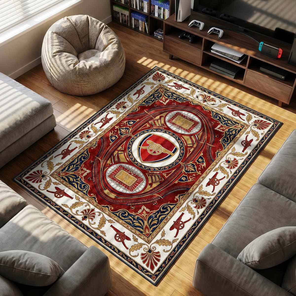 Arsenal Stadium themed area rug for home decor fans
