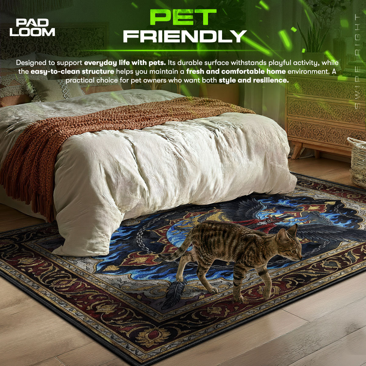 Arsene Blue Flame Rug - Persona 5 Chair Mat