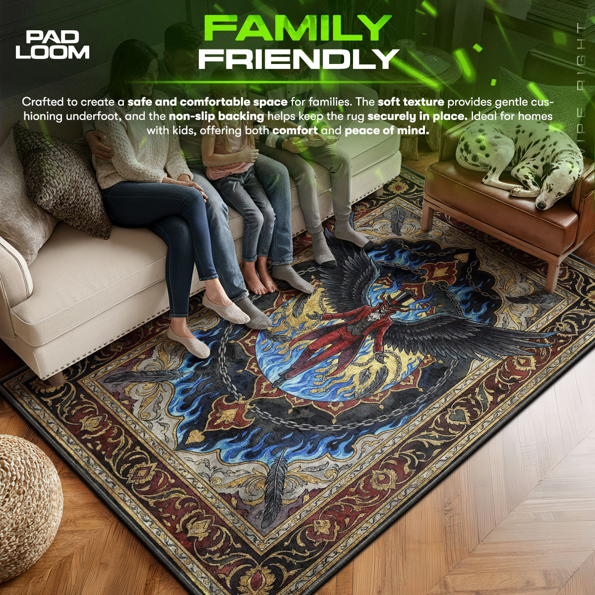 Arsene Blue Flame Rug - Persona 5 Chair Mat