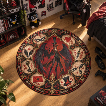 Arsene Scarlet Round Rug - Persona 5 Chair Mat