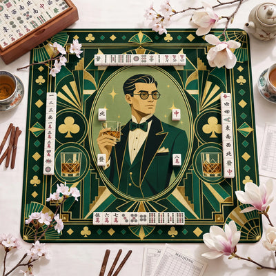 Art Deco Gentleman Mahjong-Matte - Mah-Jongg Tischmatte
