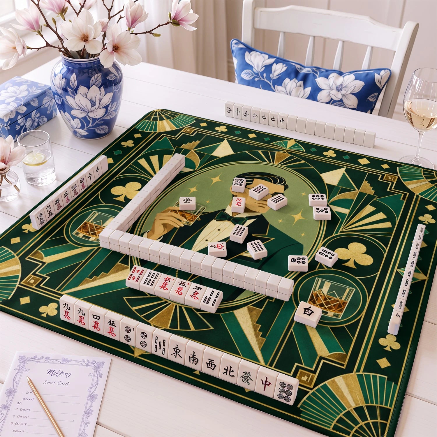 Art Deco Gentleman mahjong mat – M (60x60 cm) and L (81x81 cm) sizes