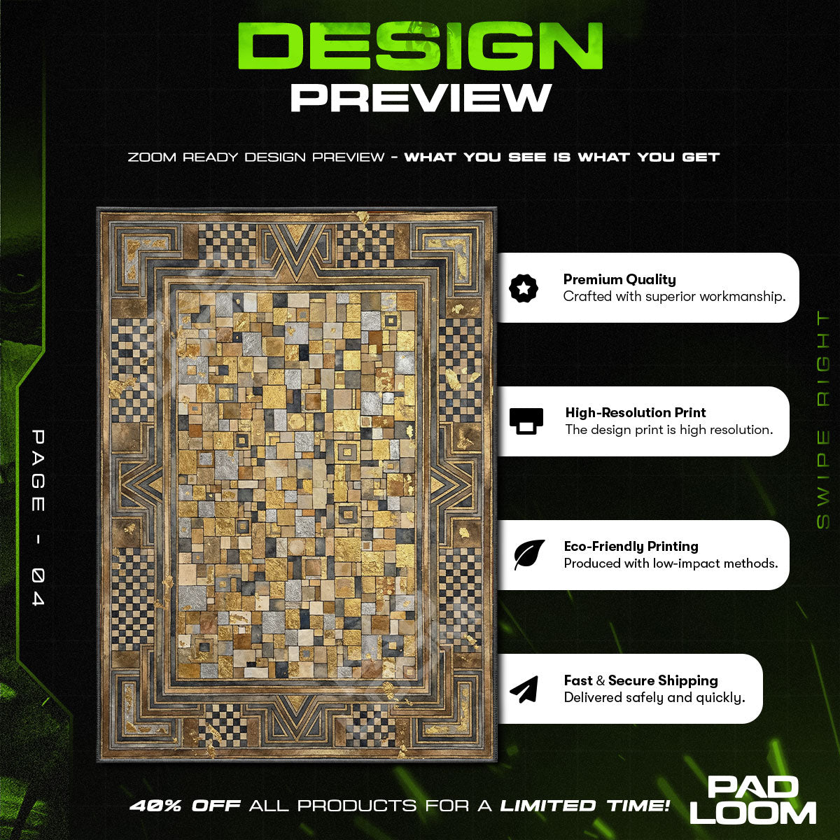 Art Deco Tessellation Geometric Area rug — main product view