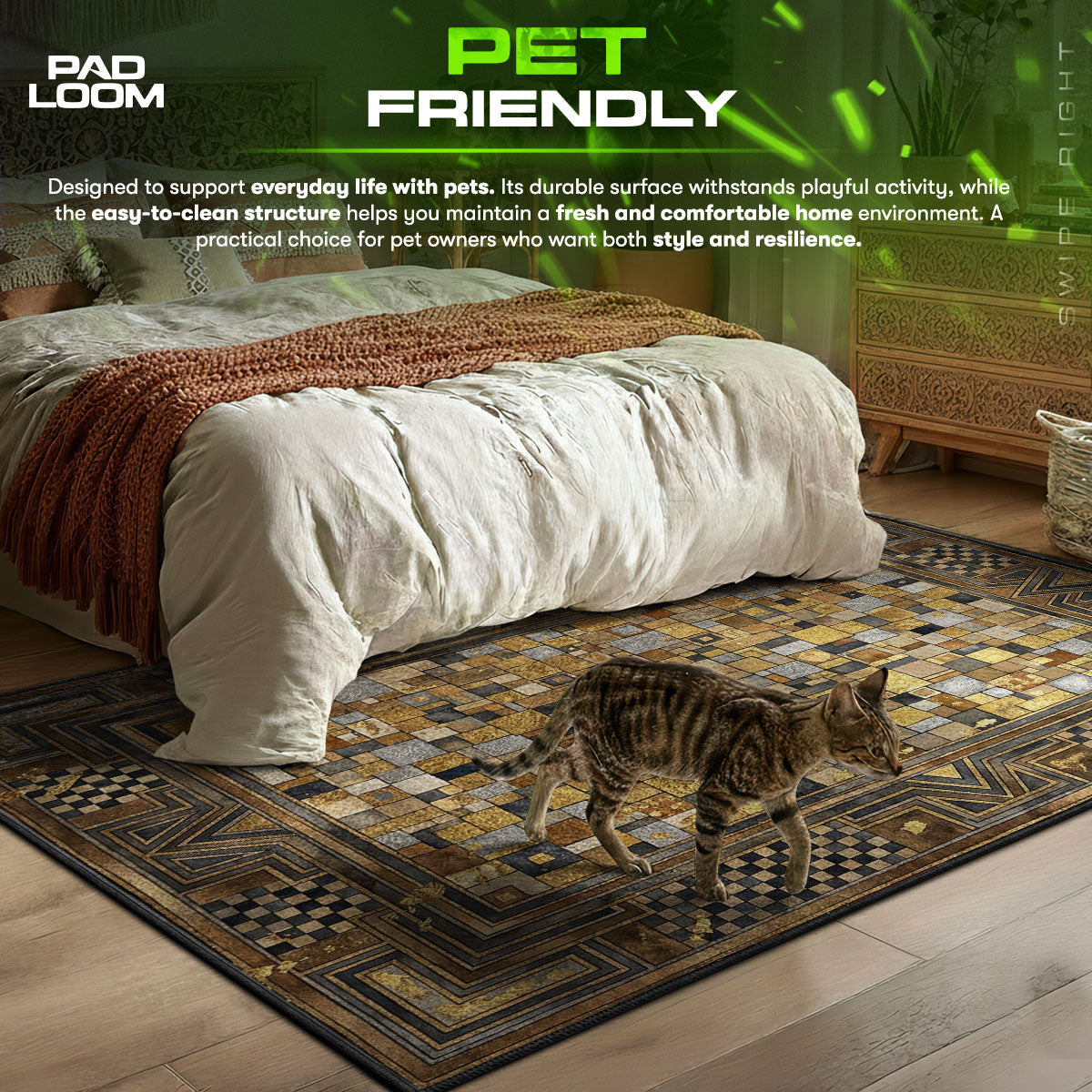 Art Deco themed area rug for Modern fans