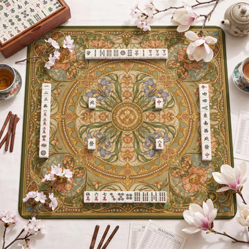 Art Nouveau Bloom Mahjong Mat – neoprene mah jongg table mat