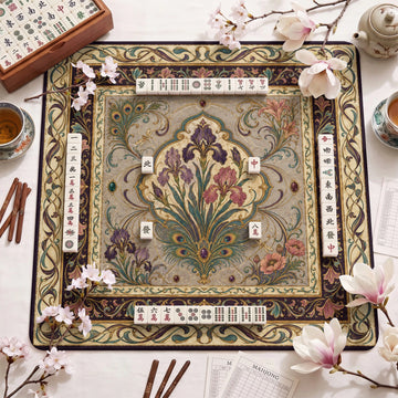 Art Nouveau Iris Mahjong Mat – neoprene mah jongg table mat