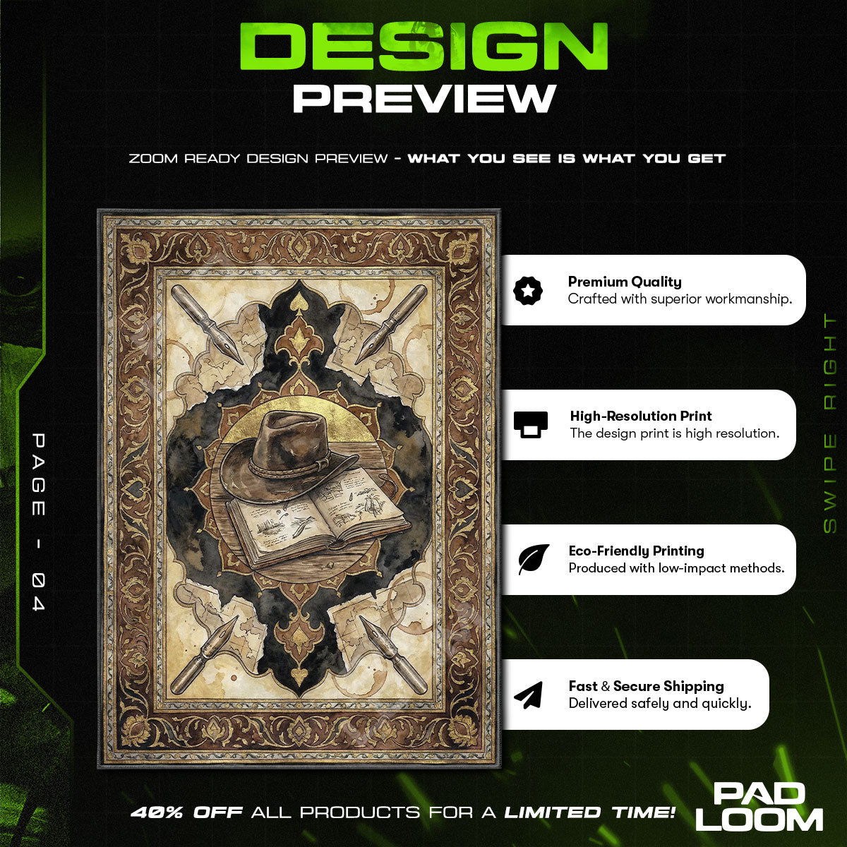 Arthur Journal Sketch Rug - RDR2 Chair Mat