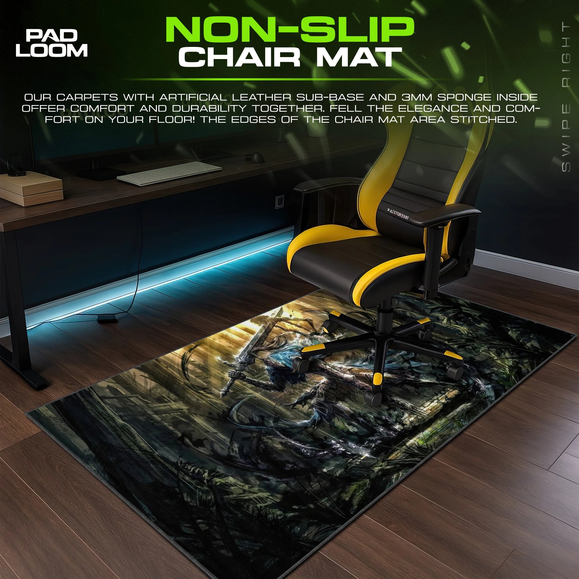 Artorias Abyss Charge – stitched-edge, non-slip mouse pad detail