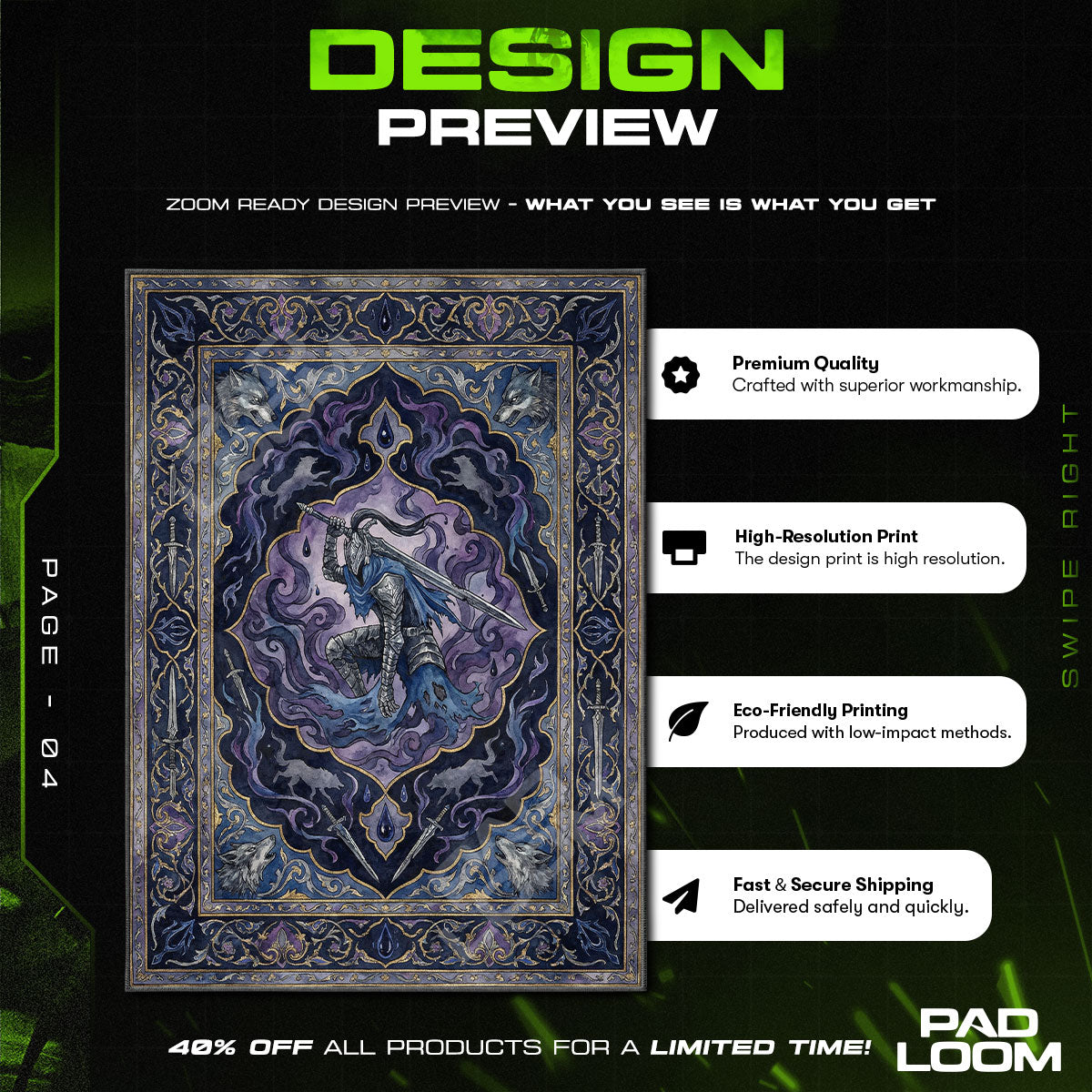 Artorias Abgrundritter Teppich - Dunkle Seelen Stuhlmatte