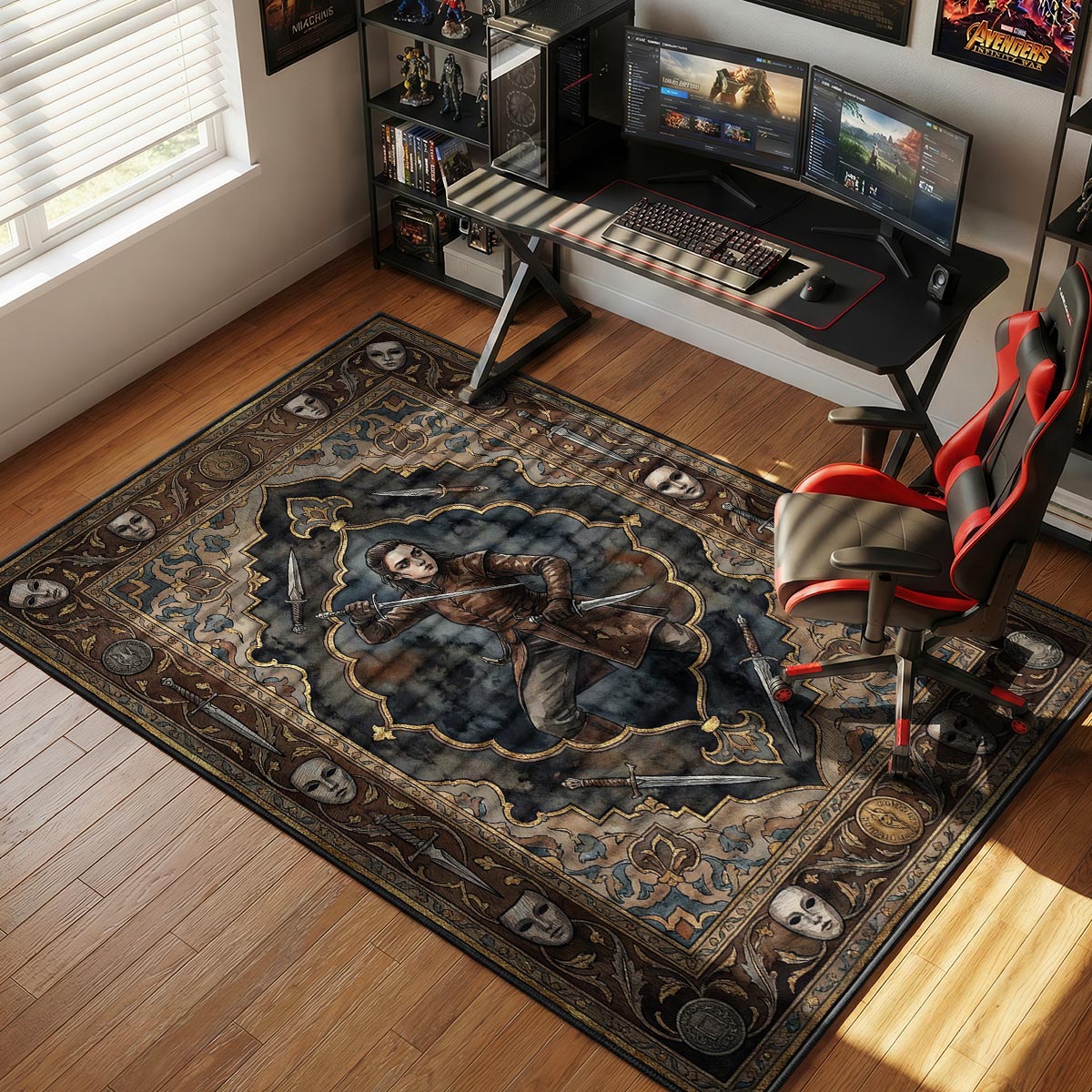 Arya Stark Hall Faces Game Thrones Room rug — main product view