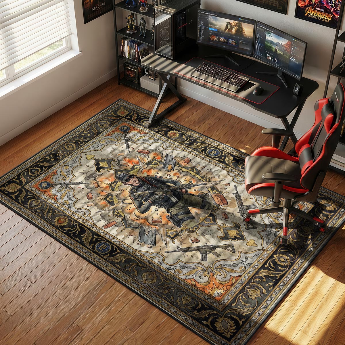 Siege Game Rug Ash Breaching Expert Rug - R6 Siege Chair Mat | Padloom