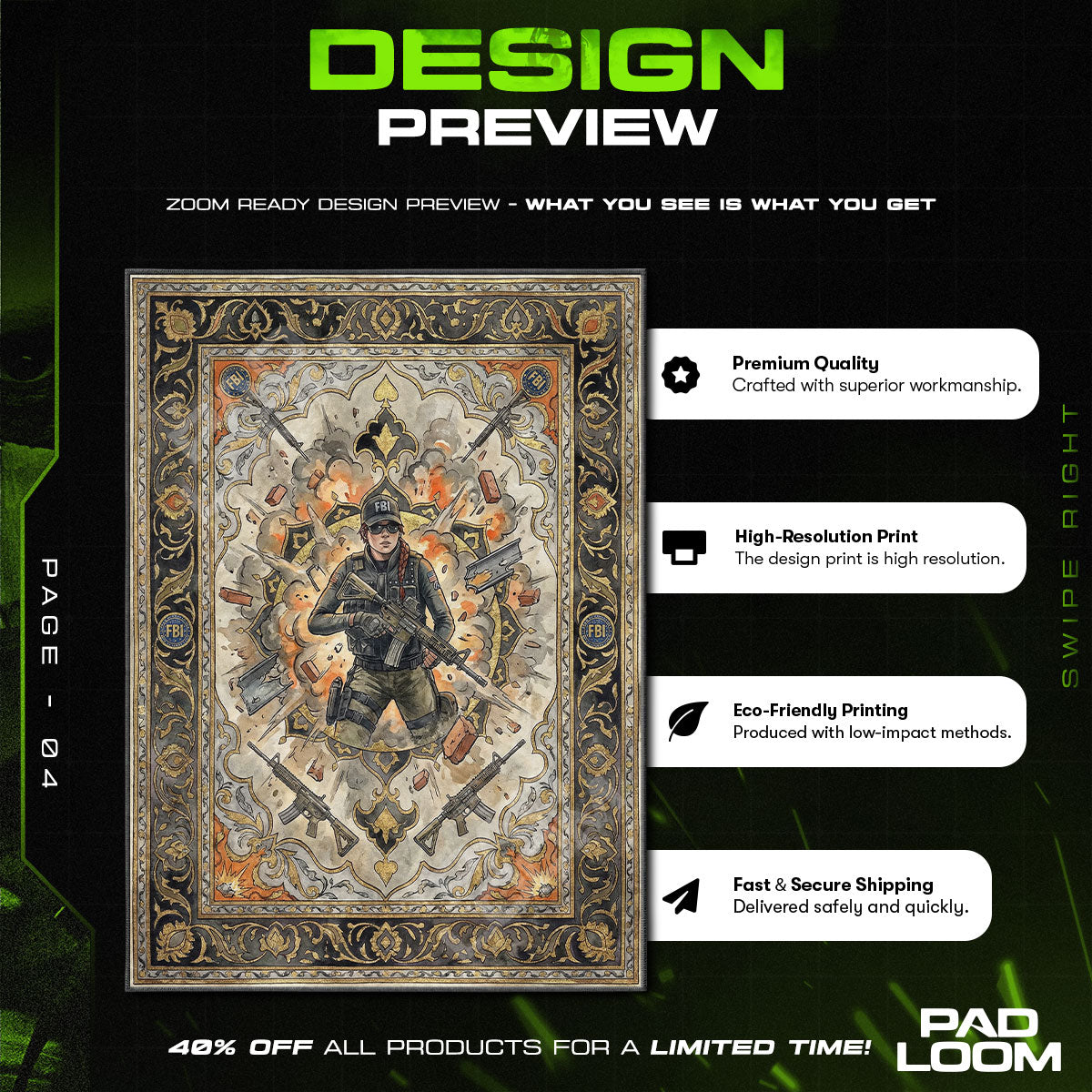 Ash Breaching Expert Rug - R6 Siege Chair Mat