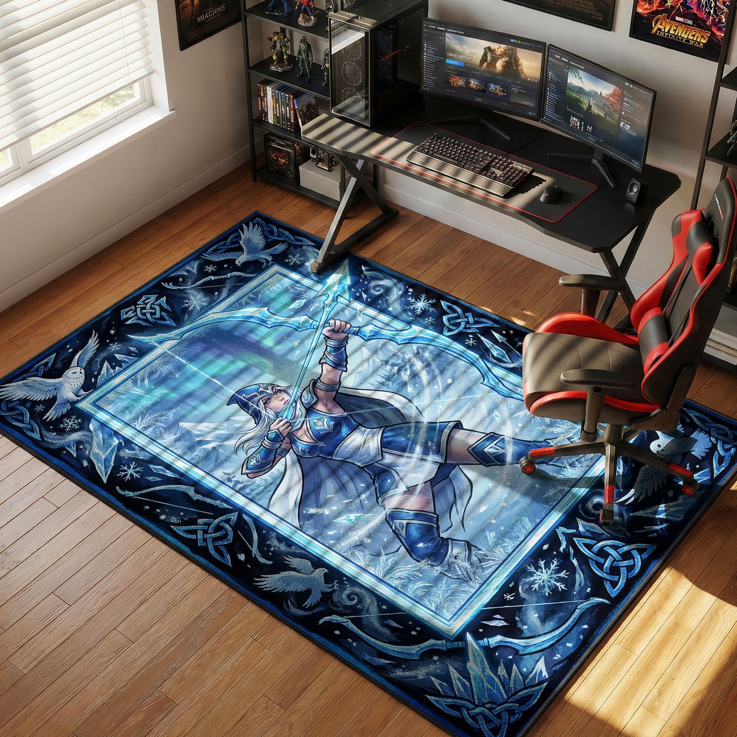 Ashe Frost Archer Rug - League of Legends Chair Mat
