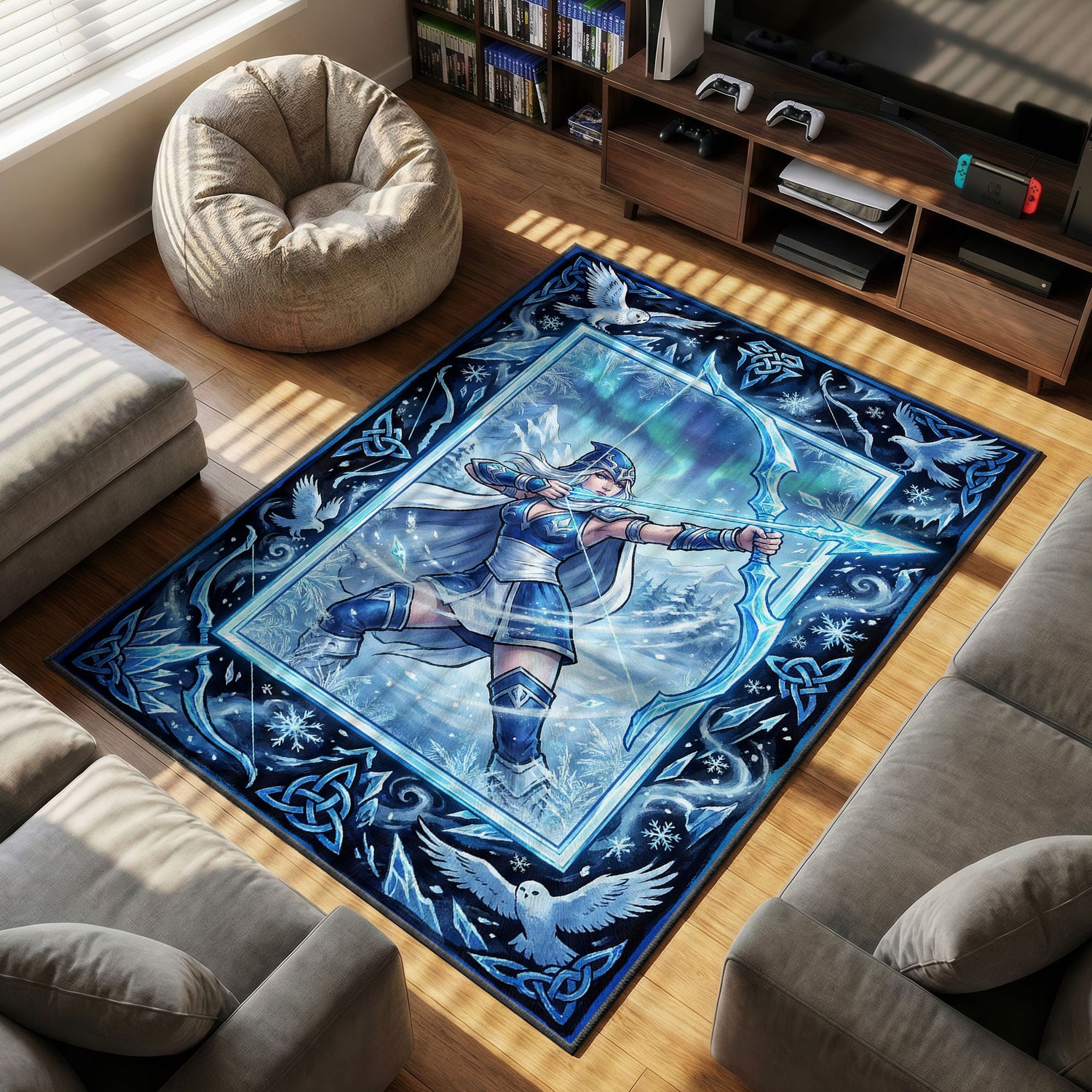 Ashe Frost Archer Rug - League of Legends Chair Mat