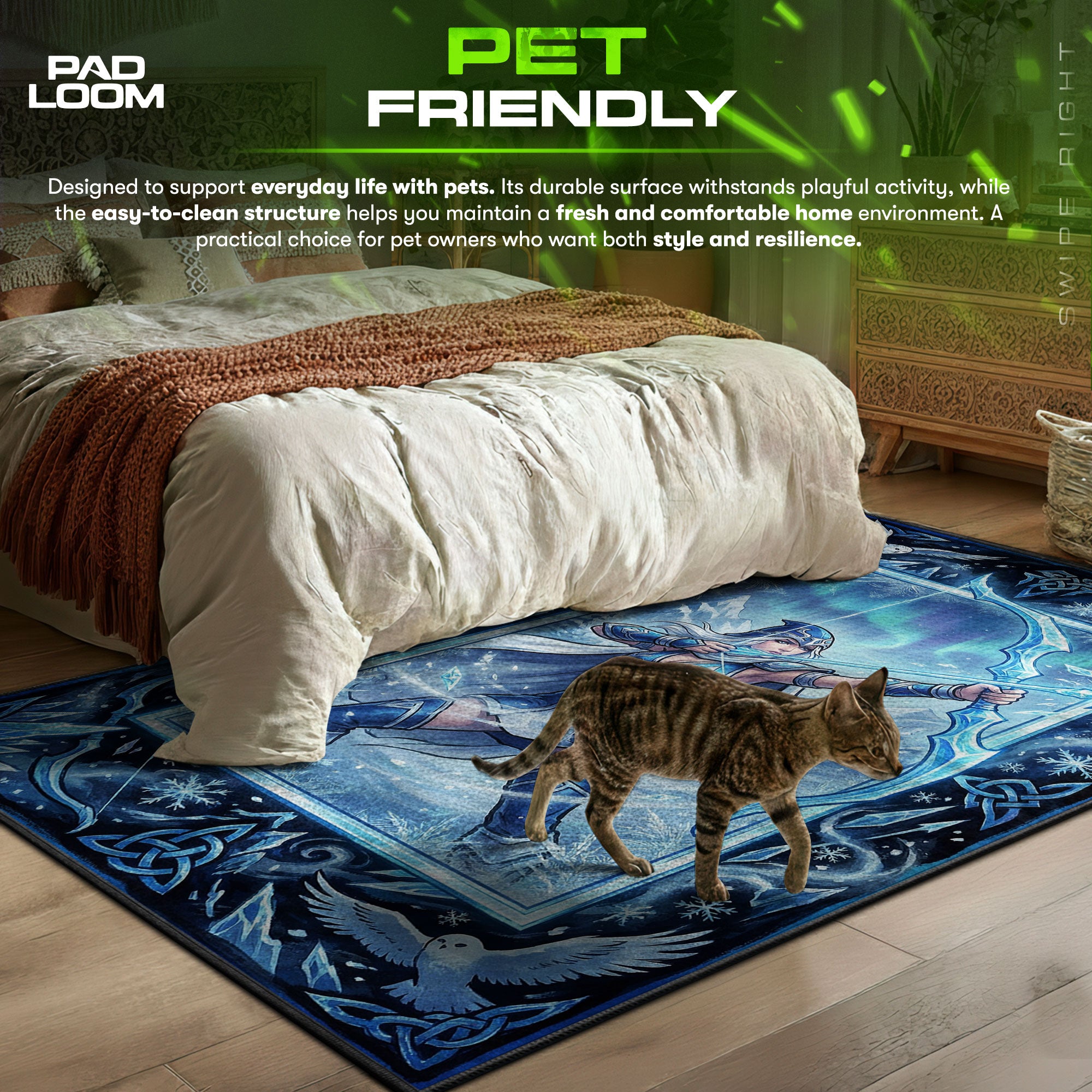 Ashe Frost Archer Rug - League of Legends Chair Mat