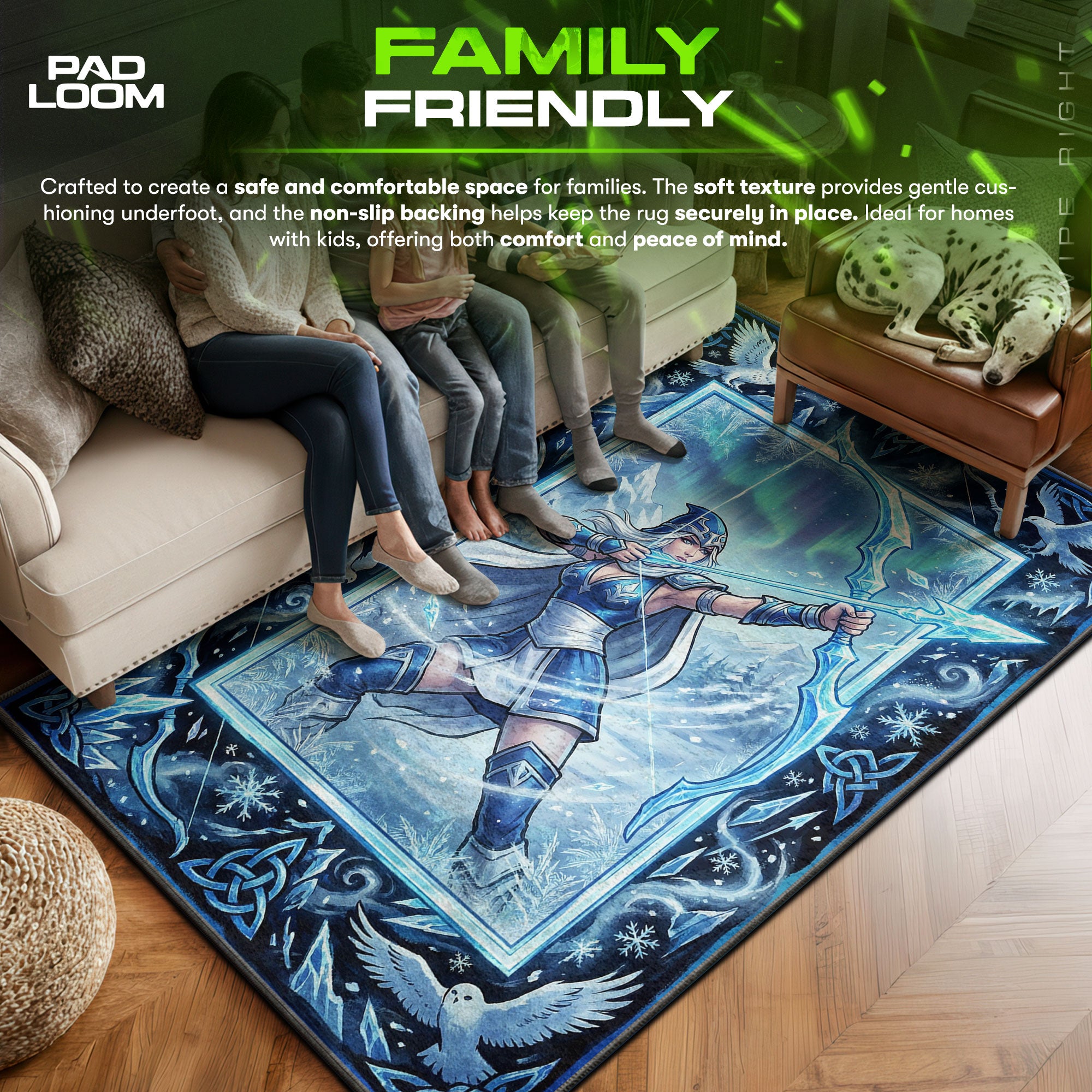 Ashe Frost Archer Rug - League of Legends Chair Mat