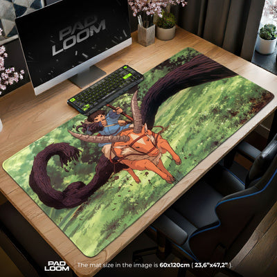 Ashitaka Forest Ride Mouse Pad - Studio Ghibli Anime Desk Mat
