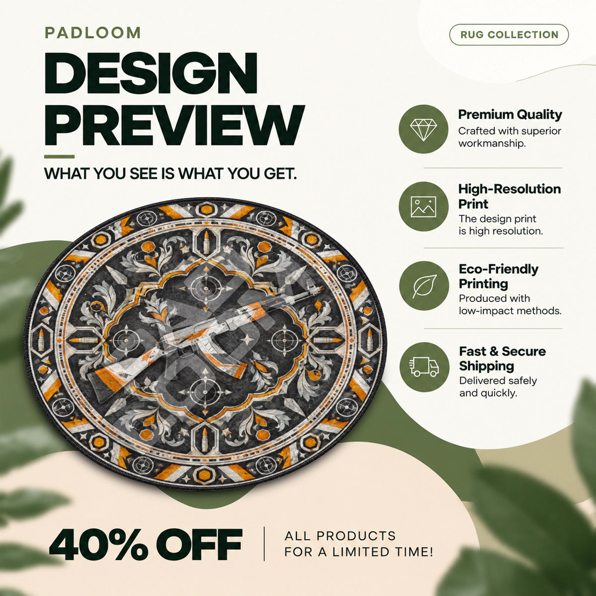 Asiimov Medallion Round Rug - Counter-Strike Chair Mat