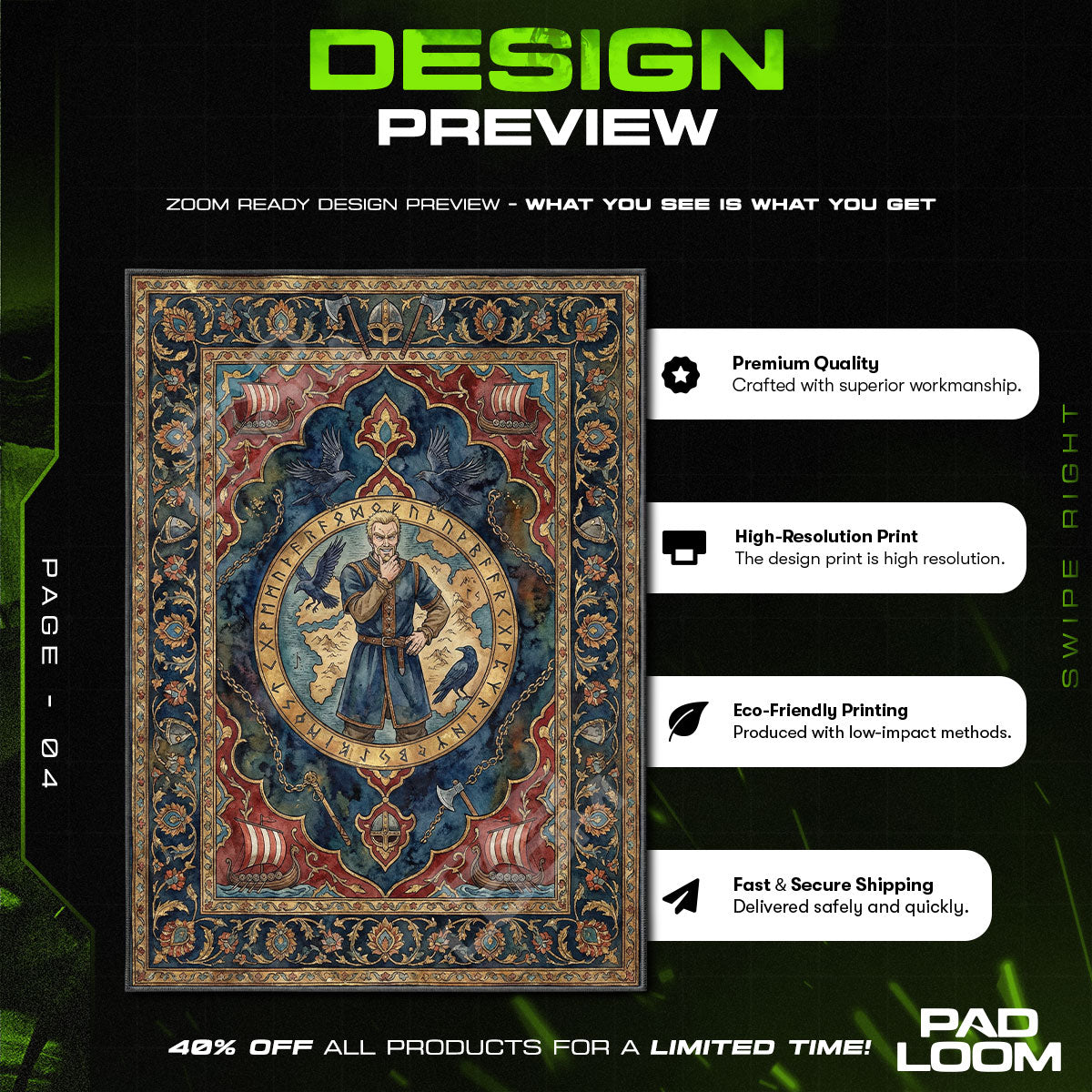 Askeladd Wikinger-Karten-Teppich - Vinland Saga Stuhlmatte