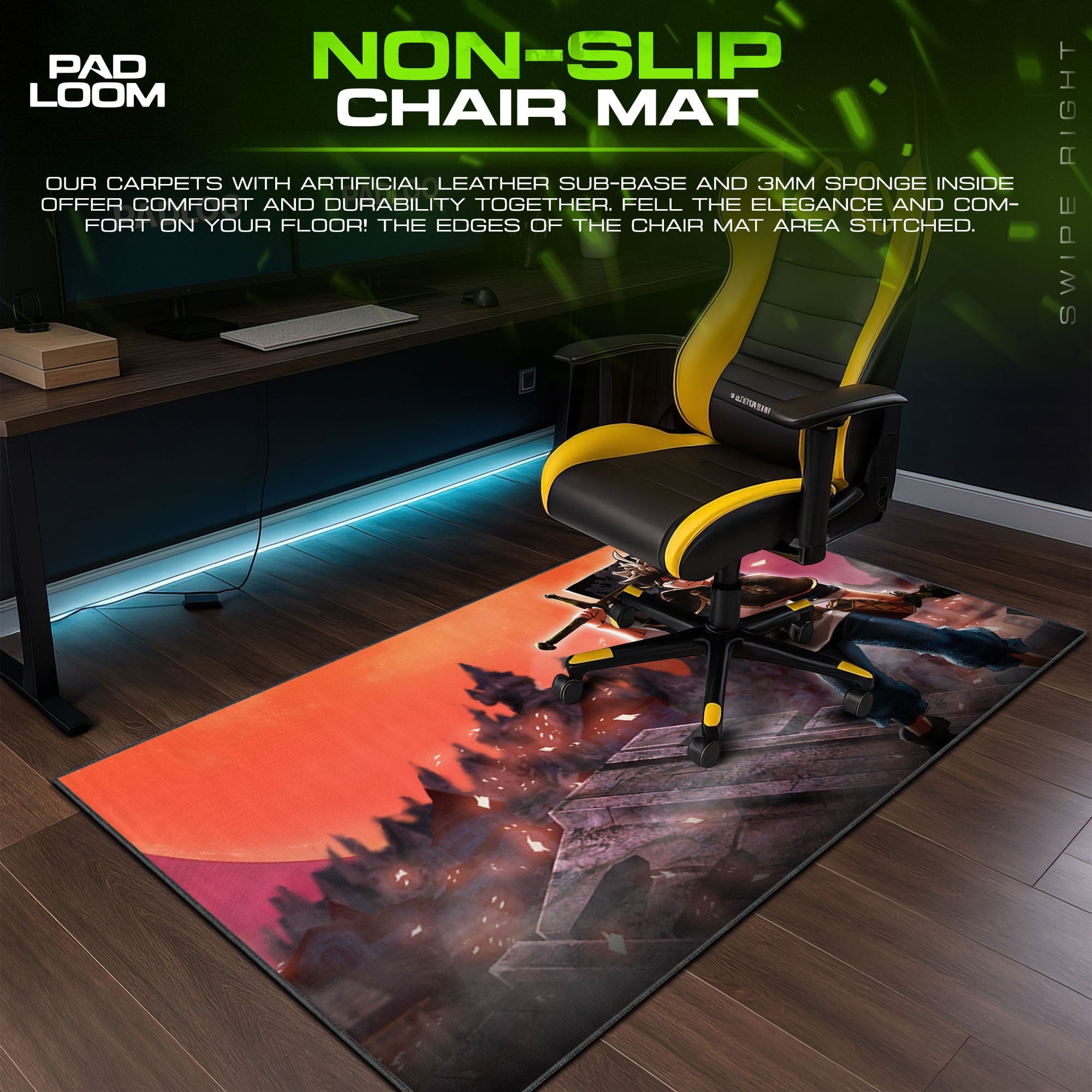 Asta Crimson Moon Mouse Pad, Anime Gaming Desk Mat Padloom