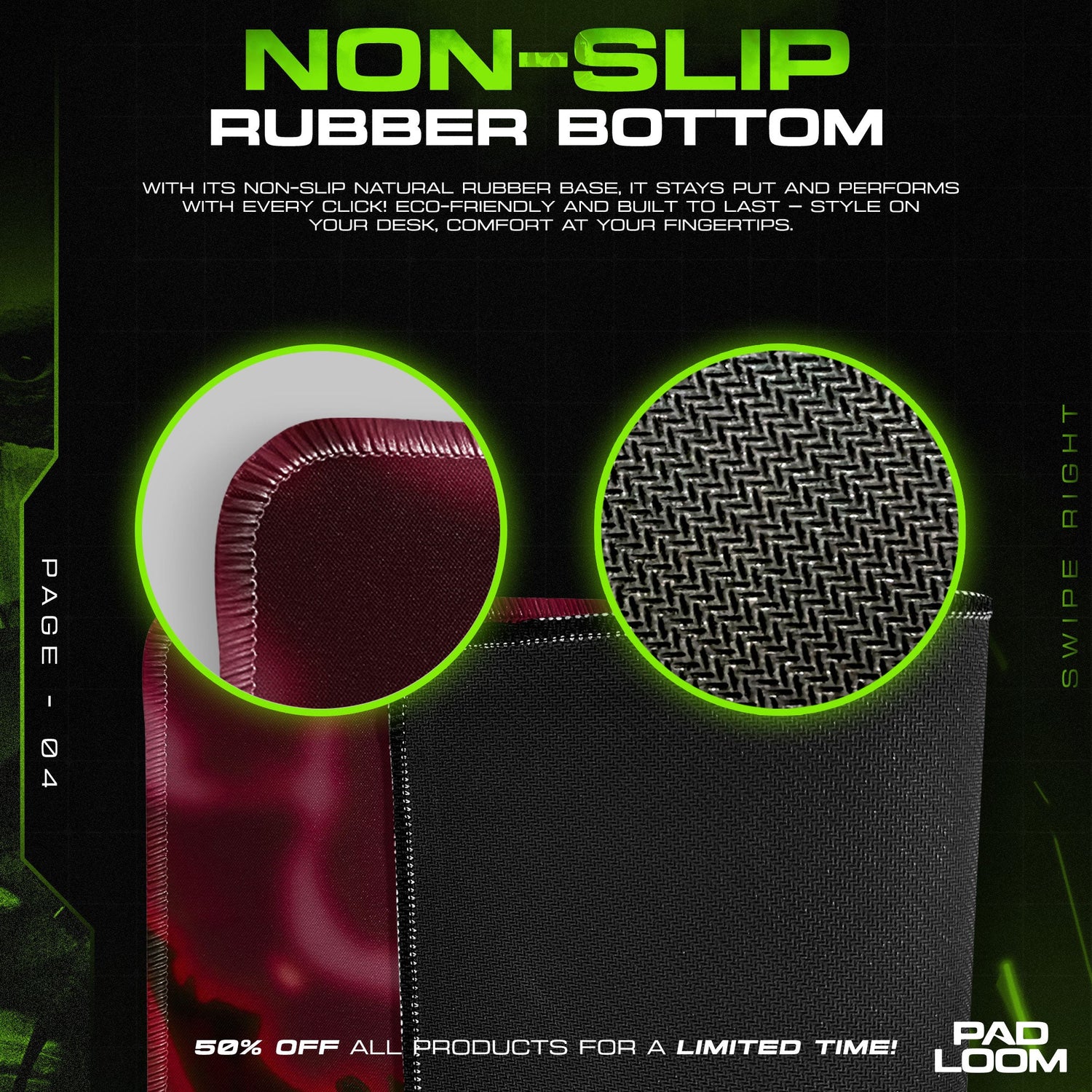 Asta Dark Grimoire Mouse Pad, Anime Gaming Desk Mat Padloom